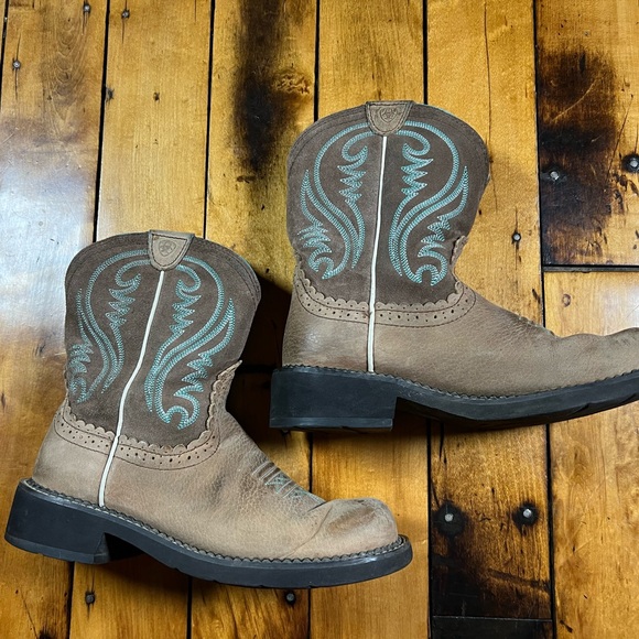 Ariat Fatbaby Womens 8.5B Brown Suede Leather Cowboy Western Boots Ranch Rodeo - Picture 4 of 12